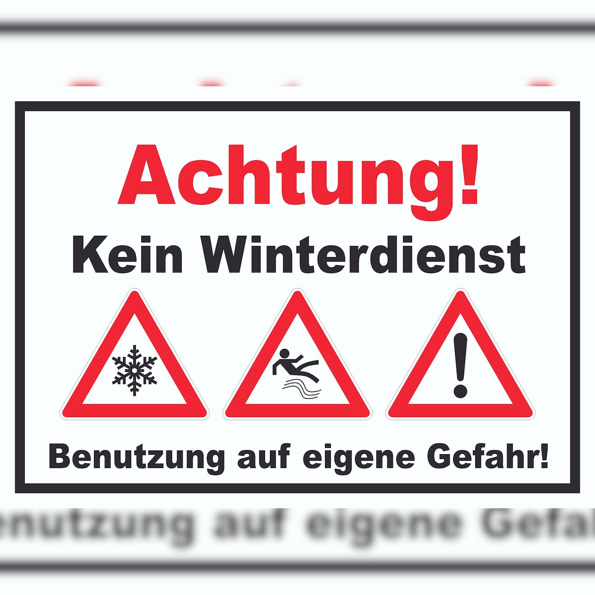 Achtung Kein Winterdienst Schild A2 (420x594mm) Image