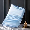 Cozysilk Silk Pillowcase for Memory Foam Pillow, Pure Mulberry Silk Pillow Case for Cervical Pillow, Smooth Silk Pillow Cover for Contour Pillow (50 x 30 x 10 cm / 7 cm, Grey Blue)