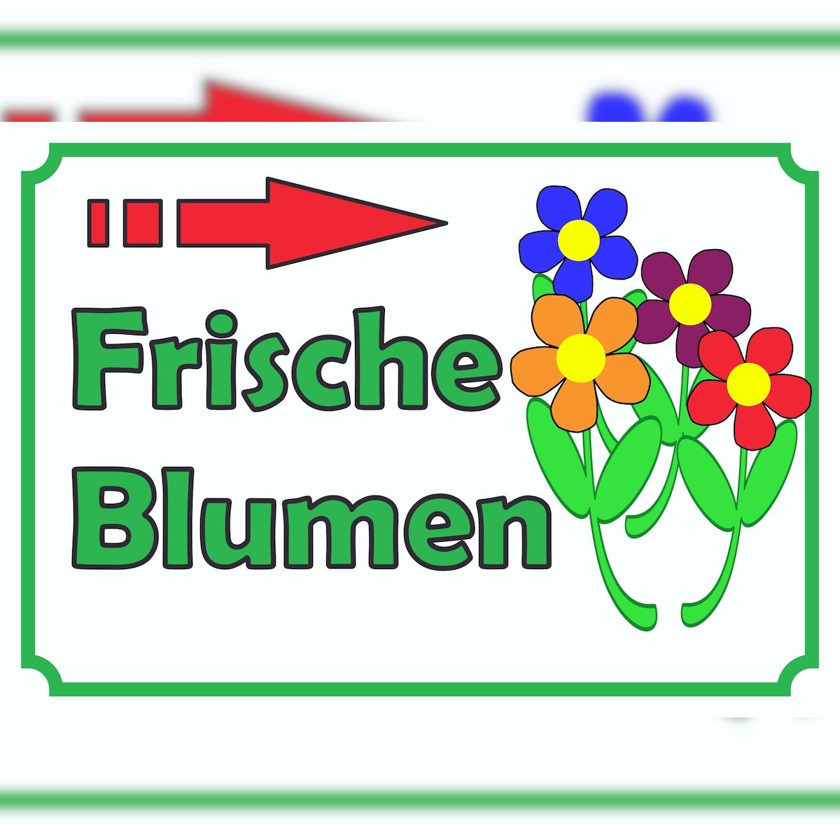 Verkaufsschild Schild Blumen rechts A1 (594x841mm) Image