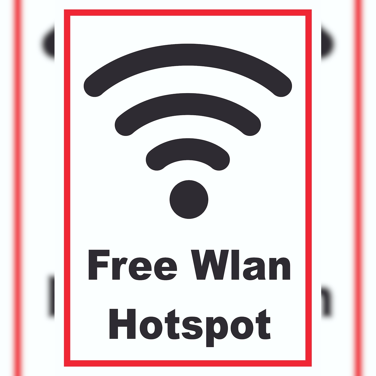 HB-Druck Free Wlan Hotspot Schild A0 Rückseite selbstklebend Image