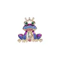 Broche prince grenouille bleue violette broche animal insigne en métal anti-errant