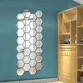 Autocollants muraux miroir acrylique hexagonal 3D autocollant décoratif miroir pour salon