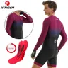 X-TIGER TriDuvet imbibé Hommes Gradient Série batterie costume Jersey Skinsuit Ciclismo Vtt Vélo