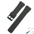 Bracelet de rechange pour Casio F-91W 18mm en résine plastique noire avec broches boucle en