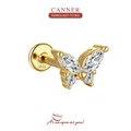 CANNER-Boucles d'oreilles papillon en argent regardé 925 pour femme boucle d'oreille à tige