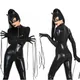 Wetlook-Combinaison en cuir PU pour femme adulte Catsuit Masque Gants Cosplay Carnaval