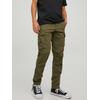 Cargohose JACK & JONES "STACE TUCKER", Herren, Gr. 29, Länge 34, grün (olive night), Web, Obermaterial: 97% Baumwolle, 3% Elasthan, unifarben, modisch, normal normal, Hosen