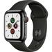 Restored Apple Watch Series 5 GPS+LTE w/ 40MM Black Stainless Steel Case Black Sport Band (Refurbished)