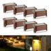 Zukuco 1/4/8 Pack Solar Deck Lights Outdoor Solar Step Lights LED Waterproof Solar Fence Lights Stair Lights for Railing Deck Patio Yard Post and Driveway