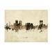 Michael Tompsett Wichita Kansas Skyline Vintage Canvas Art