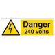 vsafety Schilder 68035bp-s "Gefahr 240 Volt" Achtung Elektrische Schild, selbstklebend, Landschaft, 600 mm x 200 mm x 200 mm, schwarz/gelb