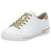 Plateausneaker RIEKER, Damen, Gr. 37, weiß, Lederimitat, sportlich, Schuhe, harmonischen Kontrastdetails, Freizeitschuh, Halbschuh, Schnürschuh