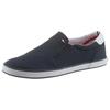 Slip-On Sneaker TOMMY HILFIGER "ICONIC SLIP ON SNEAKER", Herren, Gr. 44, blau (dunkelblau), Textil, sportlich, Schuhe, Slipper, Freizeitschuh, Halbschuh mit seitlichen Stretcheinsätzen, Topseller