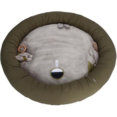 Krabbeldecke STERNTALER "Elefant Eddy, rund", grau (grau, grün), B:100cm L:100cm, Baumwolle, Polyester, Wohndecken Image