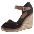 High-Heel-Sandalette TOMMY HILFIGER "ICONIC ELENA SANDAL" Gr. 41, schwarz (black) Damen Schuhe Sandaletten mit verstellbarer Schnalle