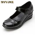 MVVJKE-Chaussures plates en cuir faites à la main pour femmes souliers décontractés style de