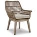 Signature Design by Ashley Patio Dining Armchair w/ Cushion Wicker/Rattan in Brown | 34.65 H x 27.95 W x 26.57 D in | Wayfair P399-601A