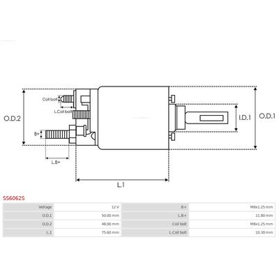 AS-PL Magnetschalter, Starter Universal 12V SS6062S Image