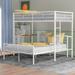 Twin Over Full Metal Bunk Bed with Desk, L Shaped Bunk Bed with Ladder and Quality Slats for Bedroom