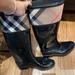 Burberry Shoes | Black Burberry Rain Boots Size 7 | Color: Black/Tan | Size: 7