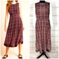 Anthropologie Dresses | Anthropologie Eri+Ali Romy Plaid Velvet Midi Dress Size S | Color: Black/Red | Size: S