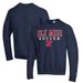 Men's Champion Navy Ole Miss Rebels Soccer Stack Logo Powerblend Pullover Sweatshirt