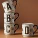 Anthropologie Kitchen | Anthropologie Letter D Tiled Mosaic Coffee Mug | Color: Black/White | Size: Os