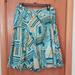 Anthropologie Skirts | Anthropologie Odille Teal Blue & Orange Crosshatch Print Skirt Sz 6 Nwt | Color: Blue/Orange | Size: 6