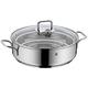 WMF Steamer, Roasting Dish with Lid, Oven-Safe, 5 litres, Induction, Glass Lid, Cooking Thermometer, Cooking Tray, Cromargan Stainless Steel