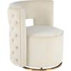 Sessel KAYOOM "Drehsessel Sophistic, TOPSELLER hochwertiges Gestell aus Eisen", beige (creme, gold), B:74cm H:77,5cm T:66,5cm, Bezug:Polyester (Samt) Korpus:MDF, Sperrholz Gestell:Eisen, Sessel, Esszimmersessel Einzelsessel, drehbar, elegant,...