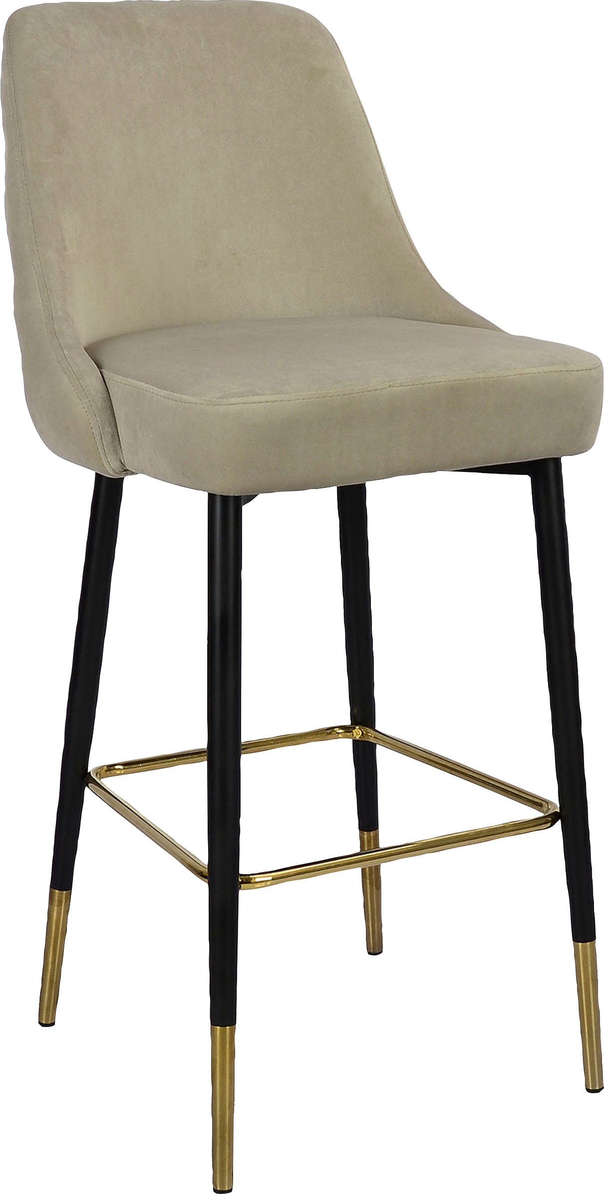 Hochstuhl KAYOOM "Barstuhl Mojo, gesteppte Rückenlehne", grau (taupe), B:53cm H:110cm T:57cm, Polyester, Stühle, modern, elegant, Unaufdringliche moderne Farbauswahl