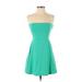 Express Casual Dress - Mini: Teal Solid Dresses - Women's Size Small