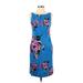 Nine West Casual Dress - Sheath: Blue Floral Dresses - Women's Size 4
