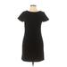 Banana Republic Casual Dress - Sheath Crew Neck Short sleeves: Black Print Dresses - Women's Size 6