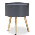 Baxton Studio Jessen Mid-Century Modern Gray Wood End Table with Removable Top - Wholesale Interiors SR1703018-Dark Grey-ET