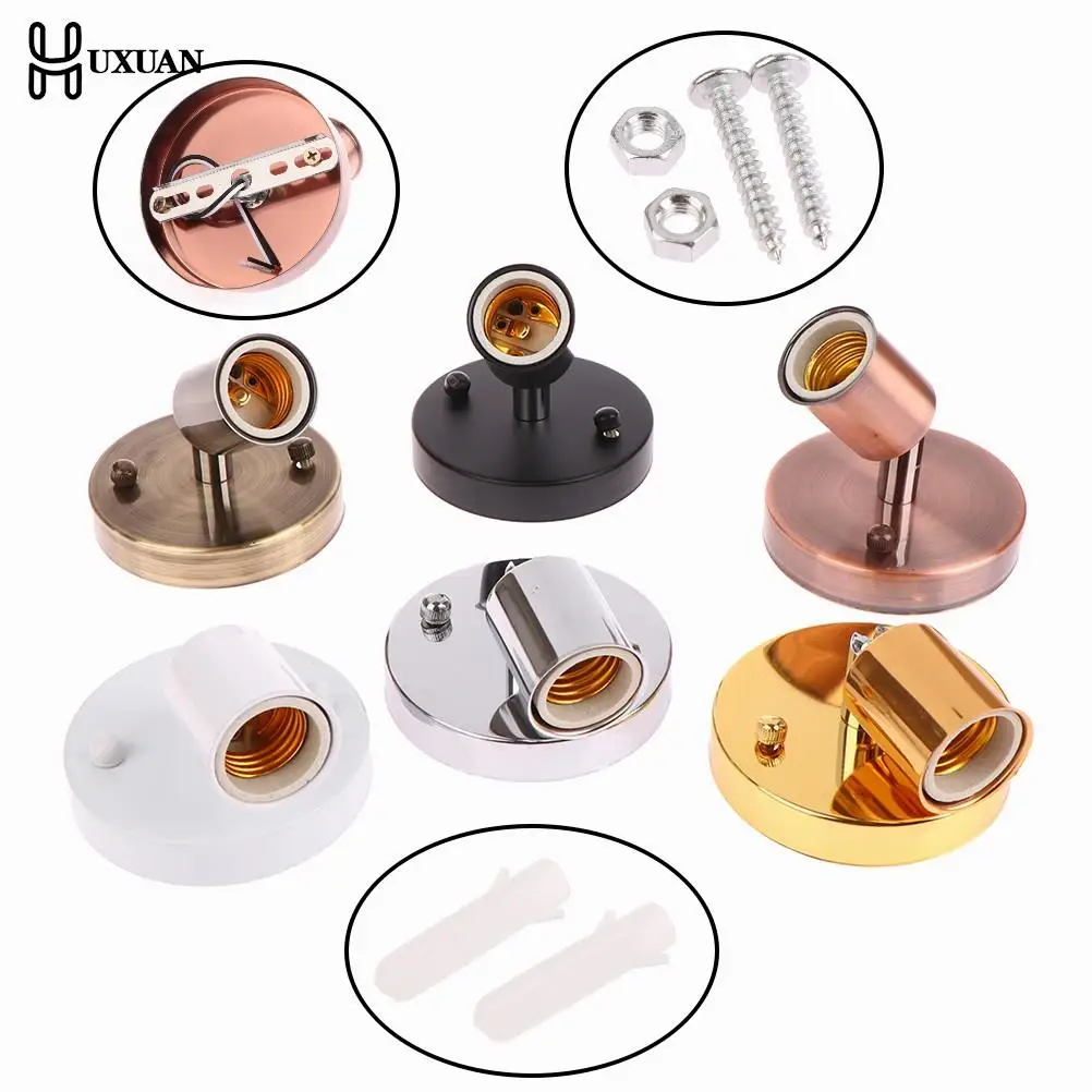 Support de douille de lampe en métal antique, noir, blanc, argent, bronze, base de lampe, douille de lumière, lampe structurels ente, In347, Edison, 1 pièce