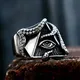 Bague rétro en acier inoxydable égyptien anneau de pieuvre oeil d'Horus anneau de franc-maçon