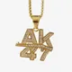 Hip Hop – collier avec pendentifs en acier inoxydable AK 47 pour homme bijoux de rappeur couleur