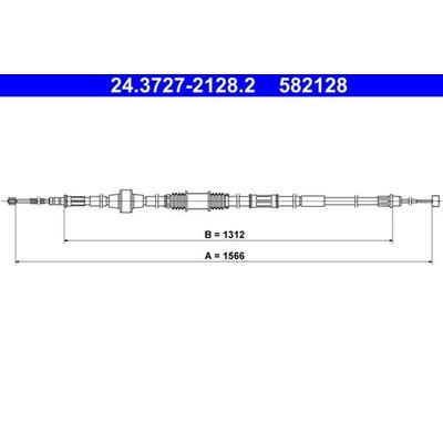 ATE Seilzug, Feststellbremse für MITSUBISHI MN102298 24.3727-2128.2