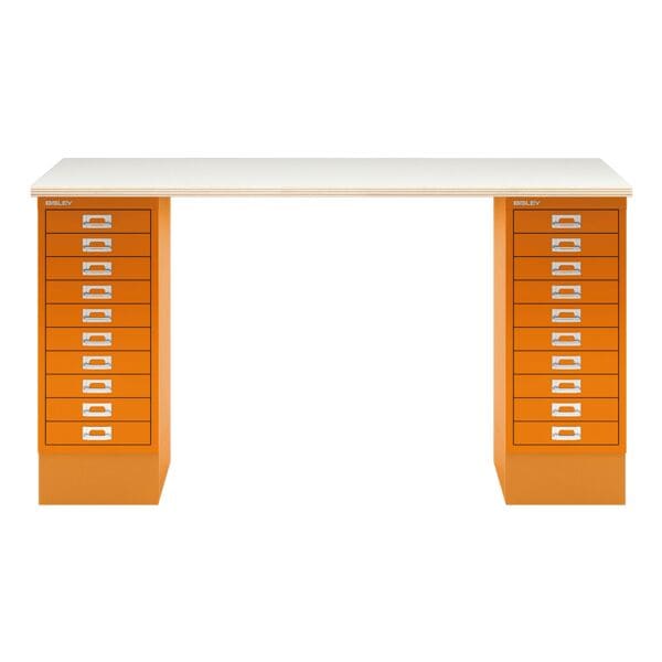 Bisley Schreibtisch »MultiRange« plywood Platte mit 20 Schubladen orange, 140x74x60 cm Image