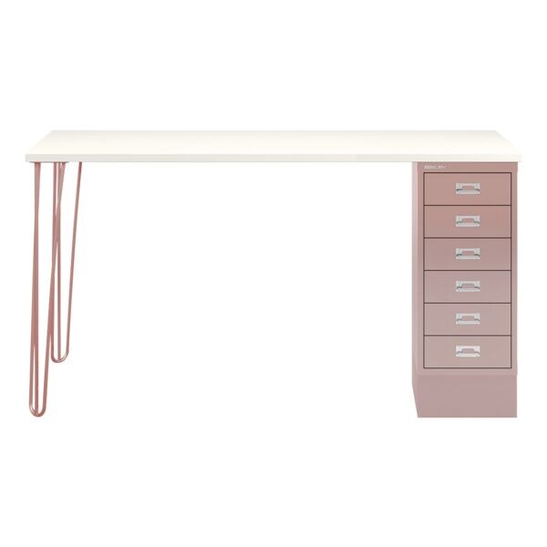 Bisley Schreibtisch »MultiRange« weiße Platte mit 6 Schubladen pink, 140x74x60 cm Image