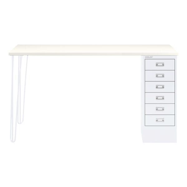 Bisley Schreibtisch »MultiRange« weiße Platte mit 6 Schubladen weiß, 140x74x60 cm
