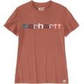 Carhartt Relaxed Fit Lightweight Multi Color Logo Graphic Damen T-Shirt, braun, Größe XL