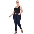 TRENDYOL Damen Plus Size High Waist Plus Size Jeans, Dunkelblau, 46 Gro e Gr en EU