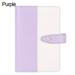 A6 Learning Office Supplies Stitching Color With Buckle 6 Holes Refillable Notebook File Folder Notepad Cover PU Leather Ring Binder PURPLE