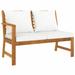 MABOTO Garden Bench 45.1 with Cream Cushion Solid Acacia Wood