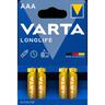 4 Batterie Aaa Lr03 Ministilo 1.5v Varta Longlife