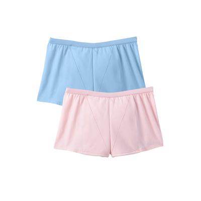 Plus Size Women's Cotton Incontinence Boyshort 2-Pack by Comfort Choice in Pastel Pack (Size 7)