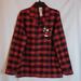 Disney Shirts | Disney Mickey Mouse Men's Red & Black Plaid Sleep Wear Shirt.Size S. | Color: Black/Red | Size: S