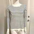 J. Crew Sweaters | J. Crew Sweater Striped White And Black Neck Size Xxs. Good Condition. | Color: Black/White | Size: Xxs